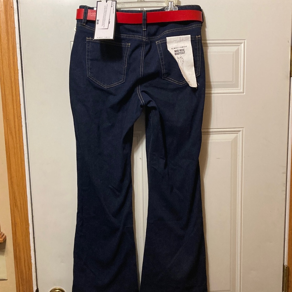 Almost Famous Blue Jeans‎ with Red Belt 13 NWT